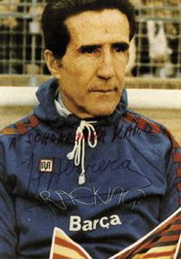 Autograph Football Barcelona. Helenio Herrera