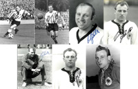 (1936-2022) 7 verschiedene S/W-Pressefotos von Uwe Seeler (2 Spielszenen). 21 x 16 cm.