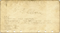 Autograph Olympic Games 1924. USA Harold Osborn<br>-- Stima di prezzo: 70,00  --