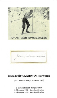 Autograph Olympic Games 1924 Crosscountry Norway<br>-- Estimatin: 250,00  --