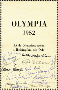 Autograph Olympic Games 1952 winter<br>-- Estimatin: 80,00  --