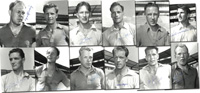 12 S/W-Pressefotos (Horst-Mller Pressedienst) mit Originalsignaturen schwedischer Nationalspieler bei der Weltmeisterschaft 1958 in Schweden.<br>-- Schtzpreis: 250,00  --