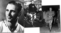3 S/W-Pressefotos (13,8x20,7 bis 17,7x24 cm) mit Original-Signaturen von ungarischen Spielern in der Fuball-WM 1954: Ferenc Puskas (1927-2006), Gyula Grosics (1926-2014) und Nandor Hidegkuti (1922-2022).<br>-- Schtzpreis: 125,00  --