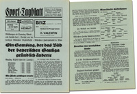 Programm 1860 Mnchen - Wacker Mnchen am 9.10.1938 in Mnchen. Sport-Tageblatt.