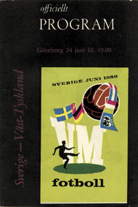 Programme: World Cup 1958. Germany v Sweden