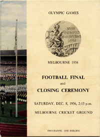 Melbourne 1956 Football final and closing ceremony. Saturday, Dec. 8, 1956. Melbourne Cricket Ground.