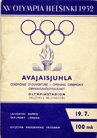 Olympic Games 1952. Programm Opening ceremony Hel