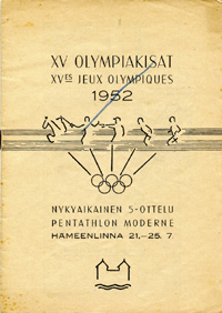 Xves Jeux Olympiques 1952. Pentathlon Moderne. Hmeenlinna 21. - 25.7.<br>-- Schtzpreis: 75,00  --
