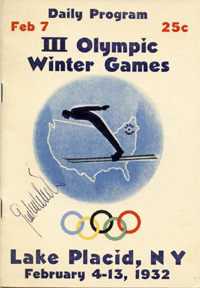 Daily Programm III Olympic Winter Games. Lake Placid 1932. Feb 8.<br>-- Schtzpreis: 90,00  --