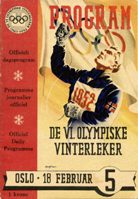 Olympic Winter Games 1952. Oslo Daily Programm