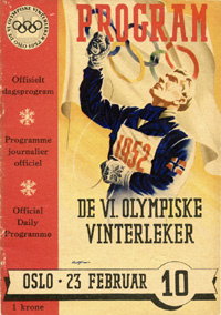 Olympic Winter Games 1952. Oslo Daily Programm