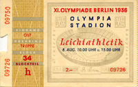Olympic Games Berlin 1936 Ticket athletics<br>-- Stima di prezzo: 40,00  --