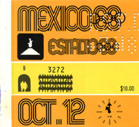 Ticket Mexico 68. Oct. 12. (Erffnungsfeier/Opening ceremony). 12x11,5cm.