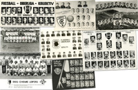10 verschiedene Mannschaftskarten von Fuballteam der DDR - Oberliga 1969 - 1989, 19x14 cm bis 14x9 cm.<br>-- Schtzpreis: 75,00  --