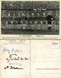 German Football Postcard 1935 Schalke 04 Autograp<br>-- Estimation: 75,00  --