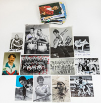 117 Autogrammkarten von deutschen Medaillengewinner bei Olympischen Spielen 1936 - 2012.