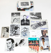 73 Autogrammkarten von internationalen Medaillengewinner bei Olympischen Spielen 1936 - 2012.<br>-- Schtzpreis: 180,00  --