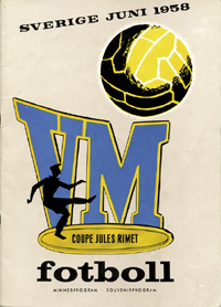 Sverige Juni 1958. VM Coupe Jules Rimet fotboll. Souvenirprogramm.<br>-- Schtzpreis: 160,00  --