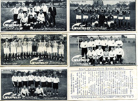 Gartmann-Schokolade Sportserie 5: Fuball - MannschaftenDeutsche Fuball-Meisterschaft 1928 1-6 (komplett). Blaudruck Serie. Je 9,4x4,5 cm.<br>-- Schtzpreis: 50,00  --