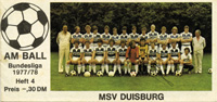 Am Ball. Bundesliga 1977/78. Heft 4. MSV Duisburg.