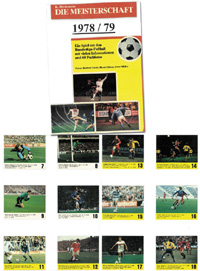 Die Meisterschaft - Ein Spiel um den Bundesliga-Fuball mit vielen Informationen und 60 Farbfotos. Sammelbilder (Nr. 1- 60) aus Karton, je 9,5x7,5 cm.<br>-- Schtzpreis: 75,00  --