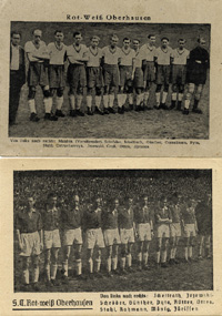 Postcards German Football 1948. RW Oberhausen