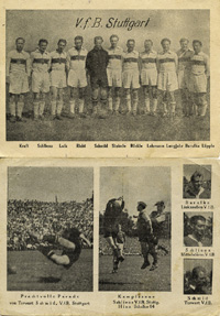 2 S/W-Postkarte vom VfB Stuttgart ca. 1947, 15x10,5 cm.<br>-- Schtzpreis: 40,00  --