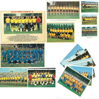 14 verschiedene Sammelbilder mit der Mannschaft von Borussia Dortmund von 1963 bis 1977, 23x17,5 bis 9x6,5 cm.<br>-- Schtzpreis: 60,00  --