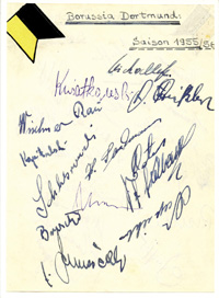 Borussia Dortmund 1955 Autograph<br>-- Stima di prezzo: 70,00  --