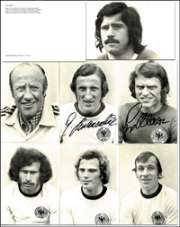 World Cup 1974.  Autograph card set Germany<br>-- Stima di prezzo: 70,00  --