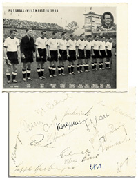German Football Autograph 1954 Postcard<br>-- Stima di prezzo: 140,00  --