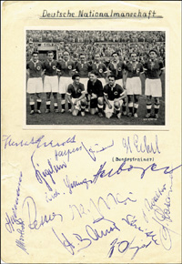 Football Autograph Germany Nationalteam 1952<br>-- Stima di prezzo: 140,00  --
