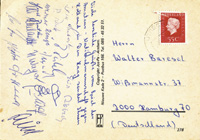 (1956-1981) Original Signatur von Rainer Rhle (10 Bundesligaspiele VfB Stuttgart 1979/80, 38 Spiele fr Alemannia Achen in der 2.Liga 1980/81 und 5 DFB Amateur-Lnderspiele 1978/79) auf einer Postkarte vom Amateur-Lnderspiel Holland v Deutschland 1979 mi
