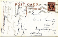 (1903-1939) Originalsignatur von Matthias Sindelar (AUT) auf der Rckseite einer Postkarte aus Schottland vom 13.8.1936 die die Mannschaft von Austria Wien nach Wien geschickt hat. Auerdem die fast kompletten Unterschriften von Austria Wien, dem Mitropacu
