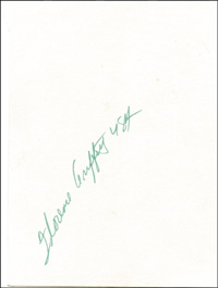 (1959-1998) Karteikarte mit Originalautogramm von Florence Griffith-Joyner (USA). Verstorbene dreifache Olympiasiegerin 1988 und zweifache Olympiazweite 1984 der Leichtathletik. 15x10 cm.