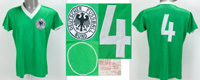 Original match worn / match issued Spielertrikot 1972 - 1973 von Deutschland mit der Rckennummer 4. Status:ACC.