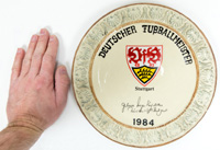 German Cahmpion 1984 VfB Stuttgart stein plate<br>-- Estimate: 150,00  --