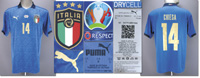 UEFA Euro 2020 match worn football shirt Italy<br>-- Stima di prezzo: 4500,00  --