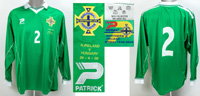 match worn football shirt Northern Ireland 2000