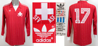 match worn football shirt Switzerland 1982