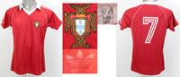 Original match worn Spielertrikot von Portugal mit der Rckennummer 7. Getragen von Tamagnini Nene in einem Qualifikationsspiel zur Fuball-Europameisterschaft 1984 in Frankreich. Status:ABC.