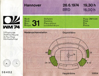 Eintrittskarte WM1974