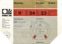 Eintrittskarte WM1974