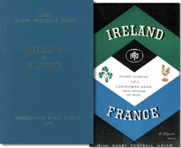 Rugby VIP Programm 1965 Ireland v France